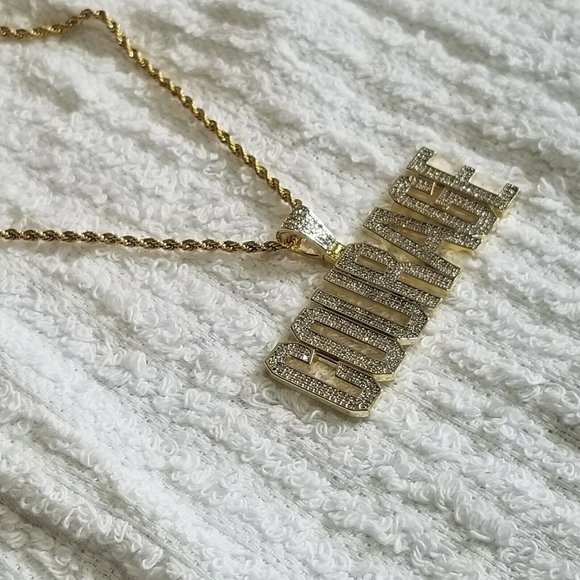 Sterling Silver 925 COURAGE TAG Zirconia Pendant - Picture 4 of 5